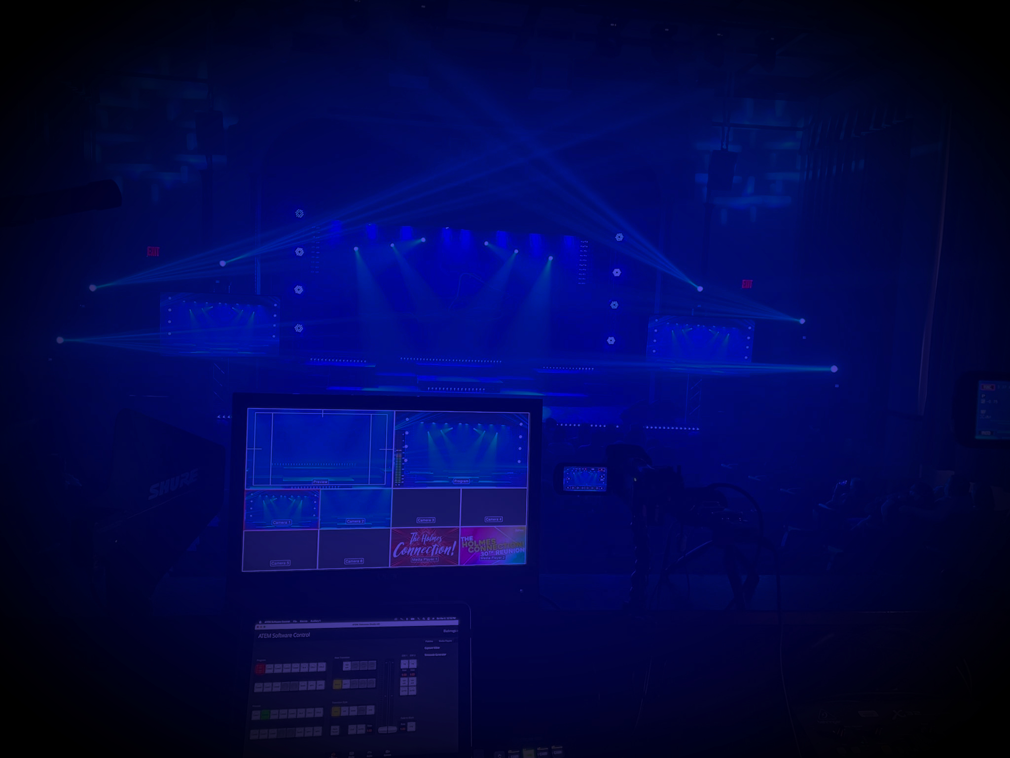 Video control room during a live show